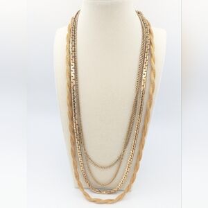 Vintage Vendome Gold Tone Multi Strand Necklace